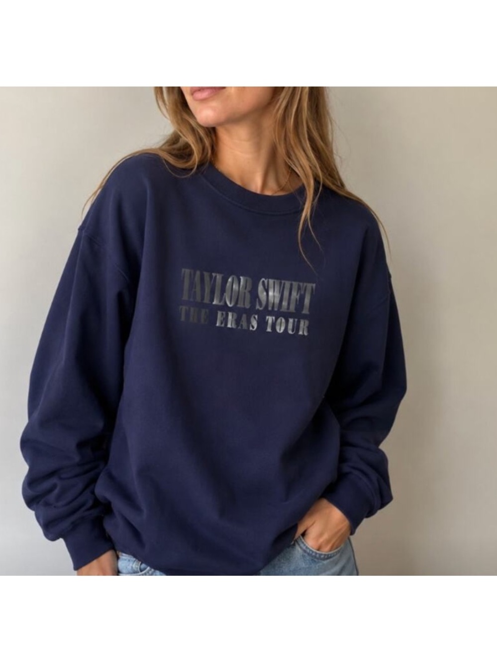 This wk only! Taylor Swift Super Soft Navy Crewneck 'The Eras Tour' Sweatshirt